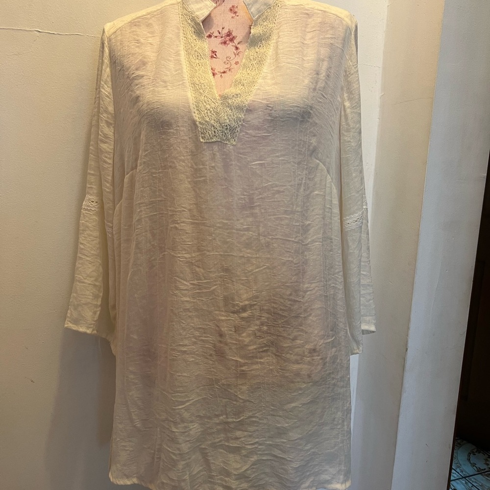 Cream blouse boho